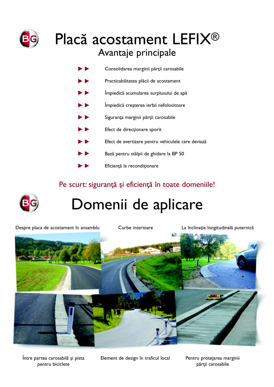 Catalog Brosura Sisteme Pentru Trafic Rutier Placi De Acostament BP