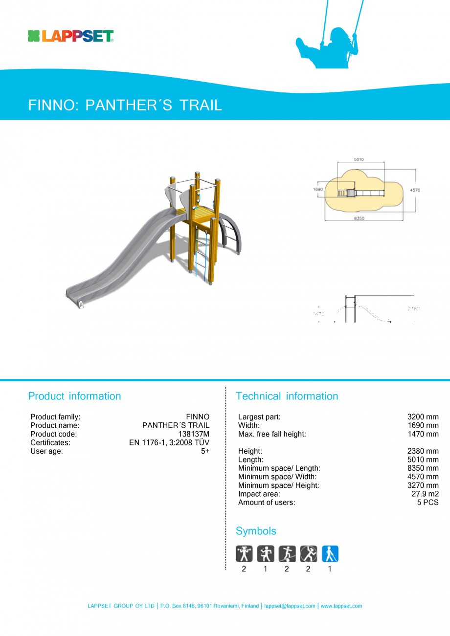Pagina 1-Echipament de joaca pentru copii - PANTHER'S TRAIL 138137M LAPPSET NEW FINNO Fisa tehnica...