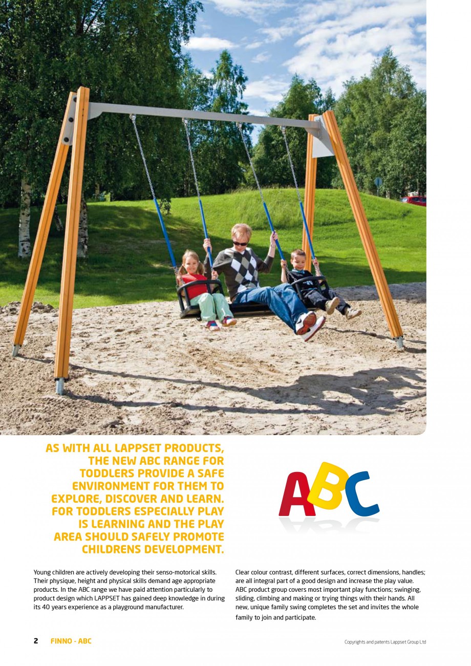 Pagina 2-Echipamente de joaca din lemn pentru copii foarte mici LAPPSET FINNO ABC Catalog, brosura Engleza 	
...