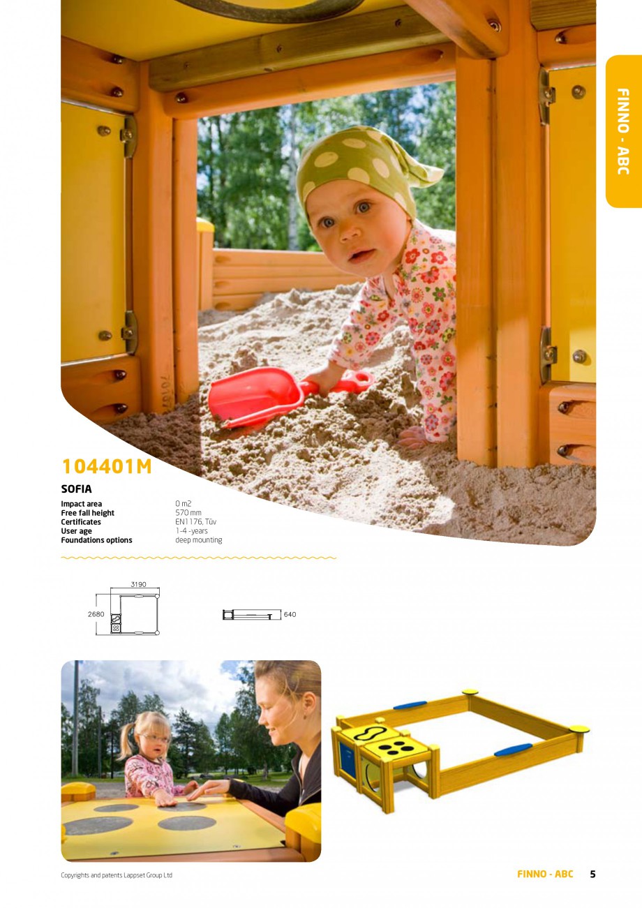 Pagina 5-Echipamente de joaca din lemn pentru copii foarte mici LAPPSET FINNO ABC Catalog, brosura Engleza...