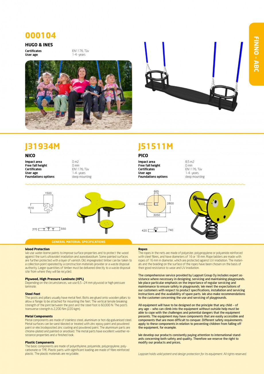 Pagina 7-Echipamente de joaca din lemn pentru copii foarte mici LAPPSET FINNO ABC Catalog, brosura Engleza nd...