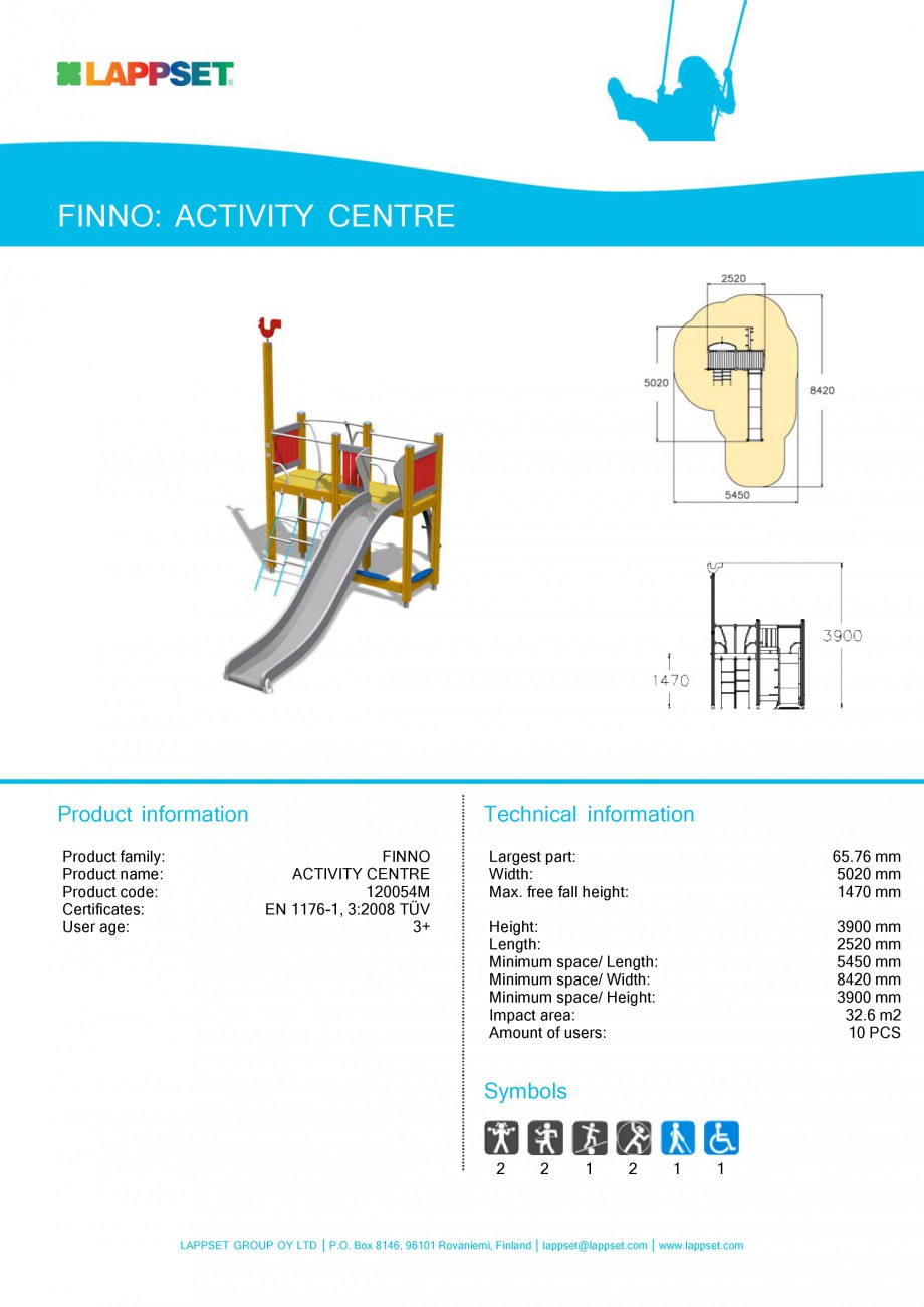 Pagina 1-Echipamente de joaca din lemn pentru copii LAPPSET NEW FINNO Fisa tehnica Engleza FINNO: ACTIVITY...