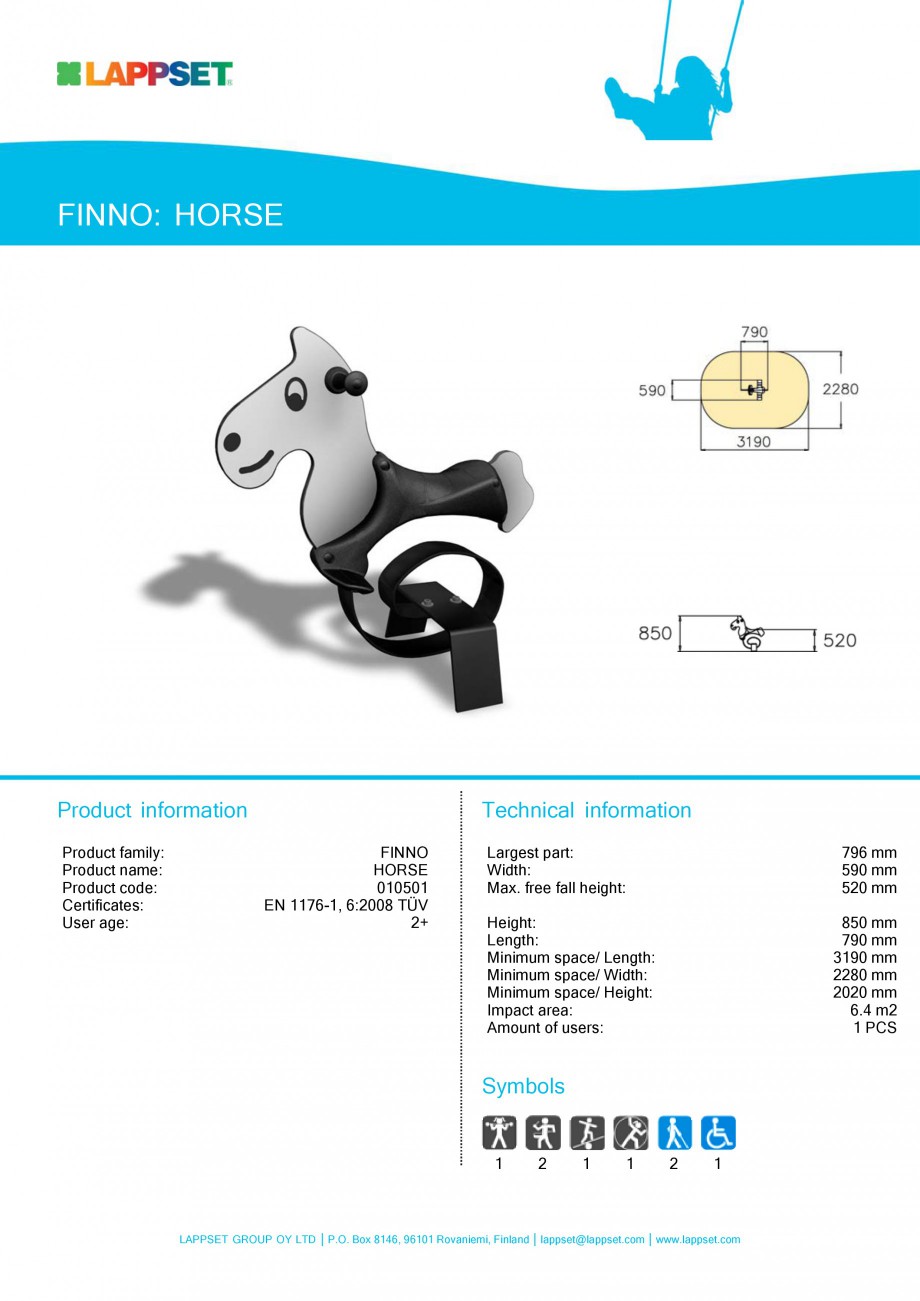 Pagina 28-Echipamente de joaca din lemn pentru copii LAPPSET NEW FINNO Fisa tehnica Engleza 0 mm
2700 mm
11 m2...