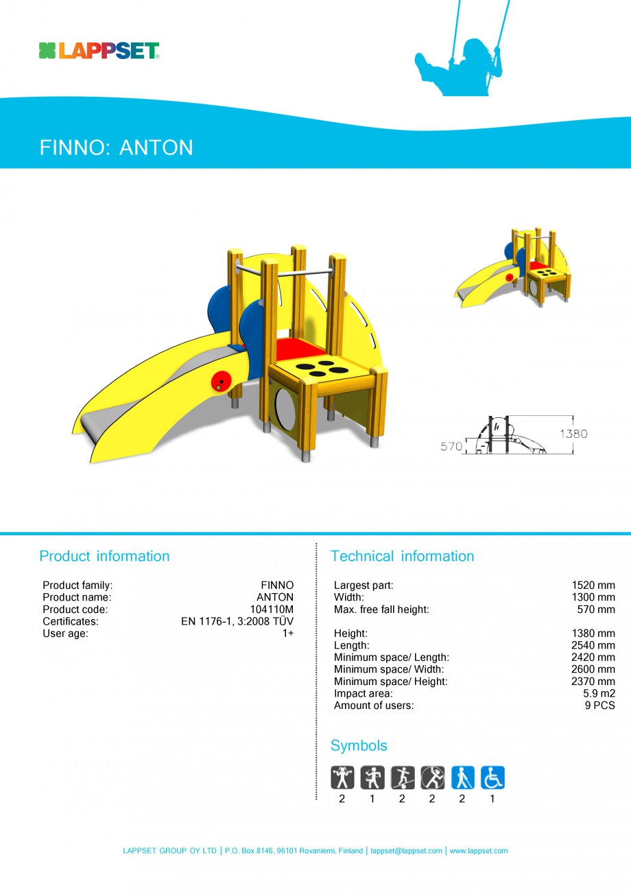 Pagina 1-Echipamente de joaca din lemn pentru copii foarte mici LAPPSET FINNO ABC Fisa tehnica Engleza FINNO:...