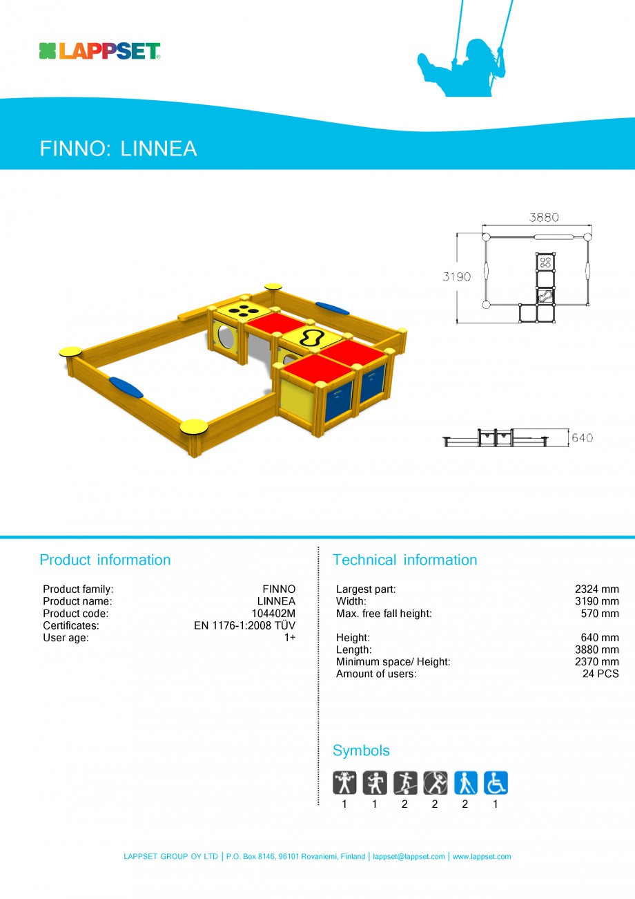 Pagina 4-Echipamente de joaca din lemn pentru copii foarte mici LAPPSET FINNO ABC Fisa tehnica Engleza 
1

| ...