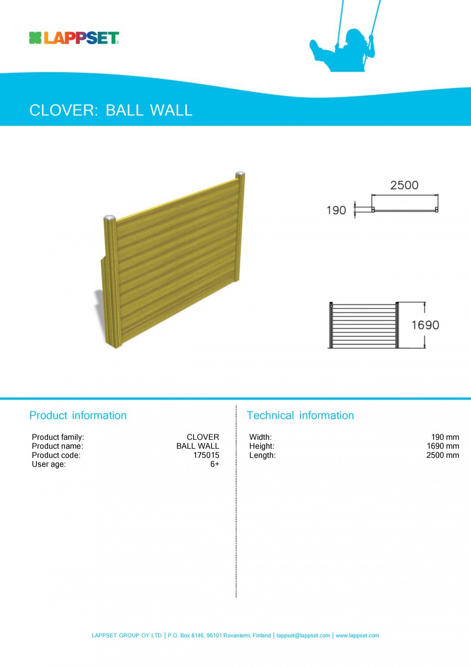 Pagina 8-Echipamente de joaca pentru copii LAPPSET CLOVER Fisa tehnica Engleza 

1920 mm
1160 mm
1460 mm
1700...