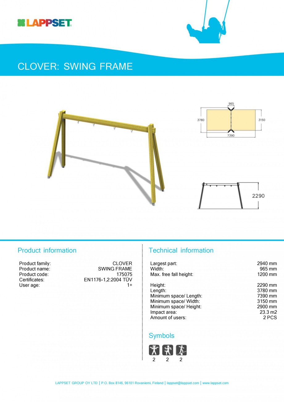Pagina 31-Echipamente de joaca pentru copii LAPPSET CLOVER Fisa tehnica Engleza 
