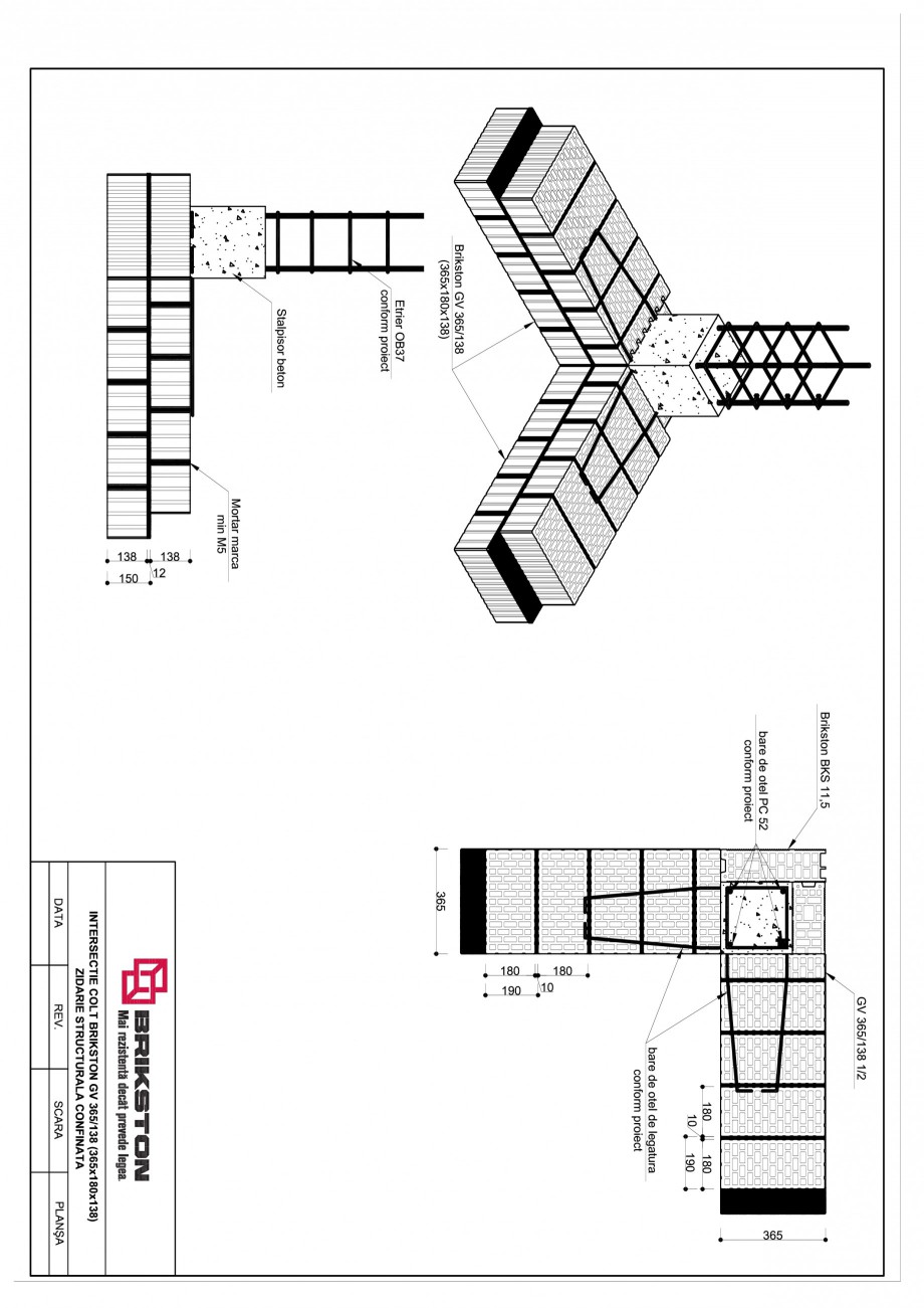 Pagina 1-CAD-PDF Intersectie colt BRIKSTON Detaliu de montaj GV 365/138 