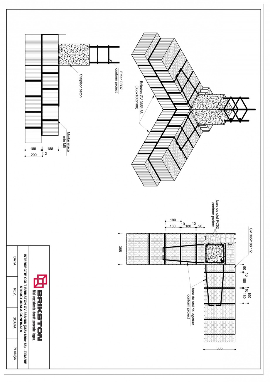 Pagina 1-CAD-PDF Intersectie colt BRIKSTON Detaliu de montaj GV 365/188 