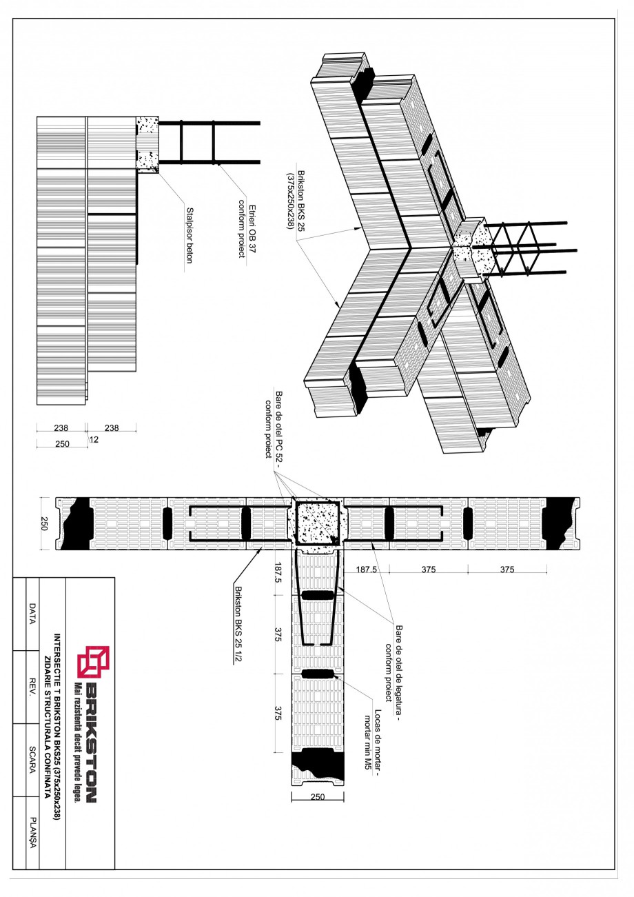 Pagina 1-CAD-PDF Intersectie T BRIKSTON Detaliu de montaj BKS 25 