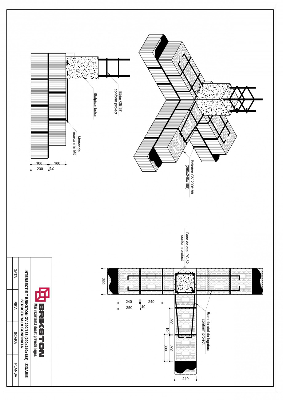 Pagina 1-CAD-PDF Intersectie T BRIKSTON Detaliu de montaj GV 290/188 