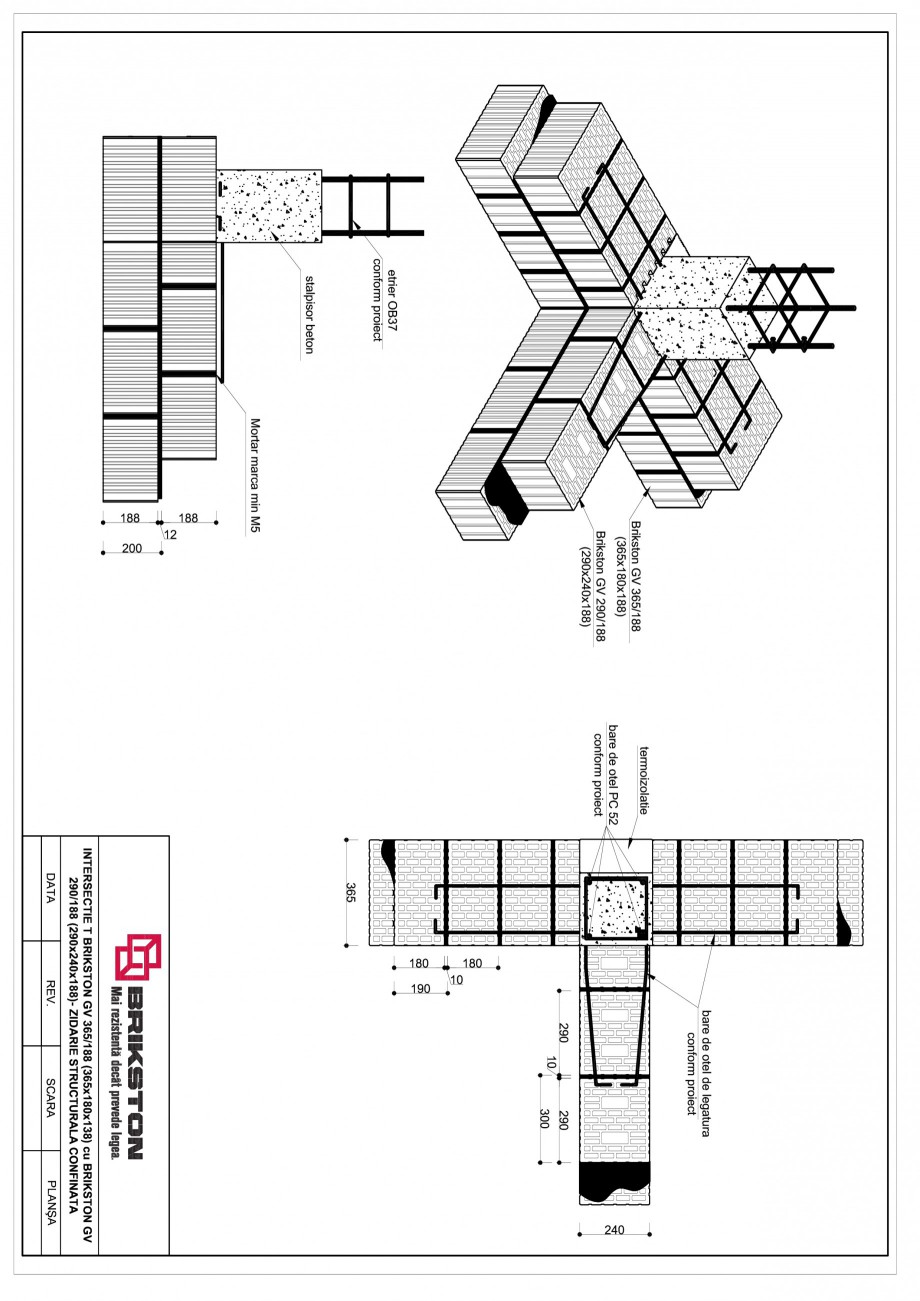 Pagina 1-CAD-PDF Intersectie T BRIKSTON Detaliu de montaj GV 365/188, GV 290/188 