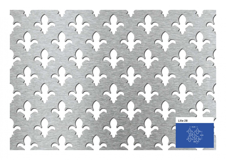 Pagina 1 - Tabla perforata - Perforatii decorative STANTOBANAT Lilie 90-28 Fisa tehnica Lilie 28
45,...