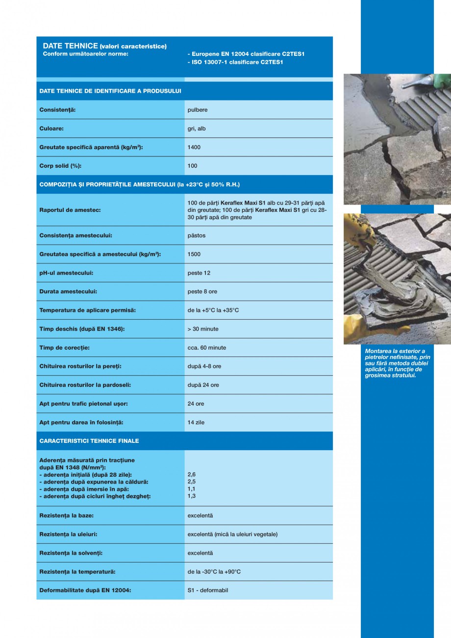 Pagina 3-Adeziv pe baza de ciment pentru placi ceramice si placi din roci naturale MAPEI KERAFLEX MAXI S1...