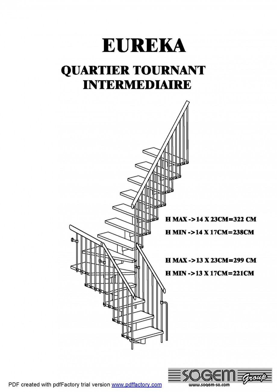 Pagina 2-Dimensiuni scara pe structura din metal - cu turnant SOGEM Eureka Specificații tehnice Romana 