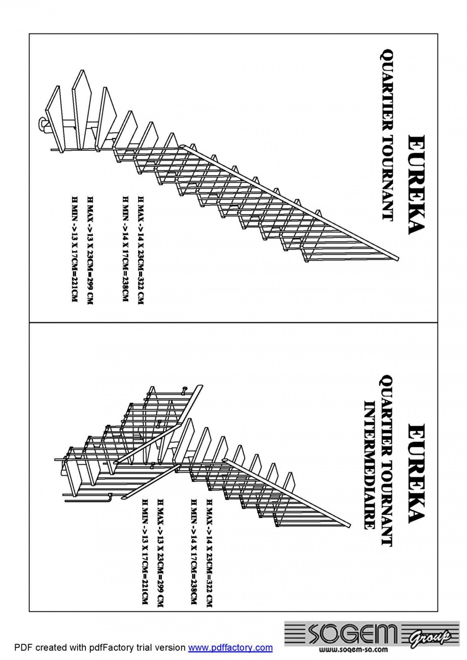 Pagina 3-Dimensiuni scara pe structura din metal - cu turnant SOGEM Eureka Specificații tehnice Romana 