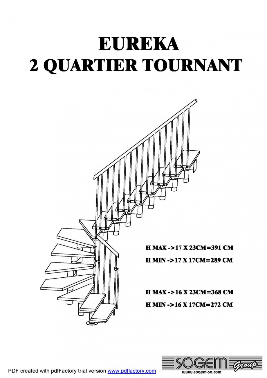 Pagina 4-Dimensiuni scara pe structura din metal - cu turnant SOGEM Eureka Specificații tehnice Romana 