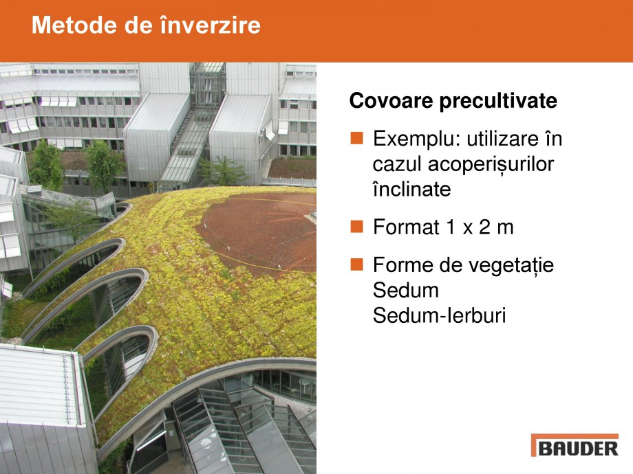Pagina 12-Acoperisuri verzi - Metode de inverzire si intretinere BAUDER Catalog, brosura Romana 
