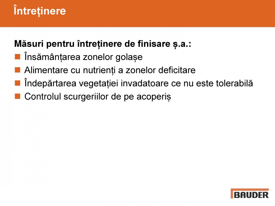 Pagina 30-Acoperisuri verzi - Metode de inverzire si intretinere BAUDER Catalog, brosura Romana 