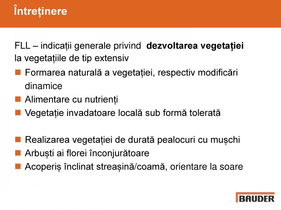 Pagina 36-Acoperisuri verzi - Metode de inverzire si intretinere BAUDER Catalog, brosura Romana 