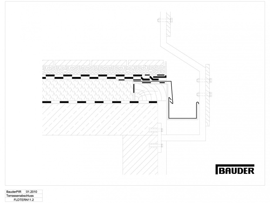 Pagina 1 - CAD-DWG Termoizolatie terase circulabile 6 BAUDER Detaliu de montaj 