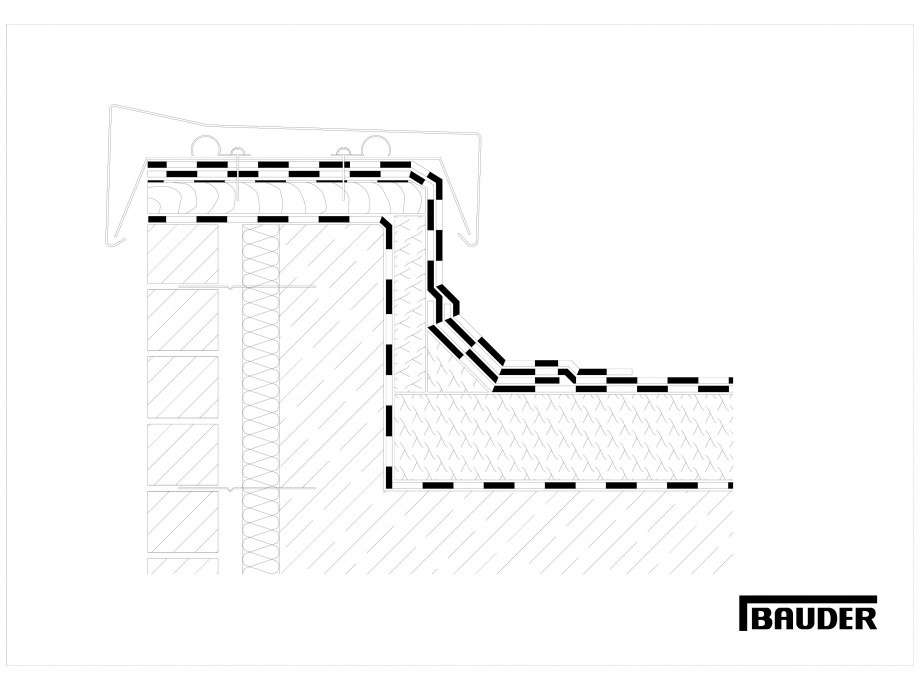 Pagina 1-CAD-DWG Termoizolatie din spuma poliuretanica - Racord la atic 3 BAUDER Detaliu de montaj 
