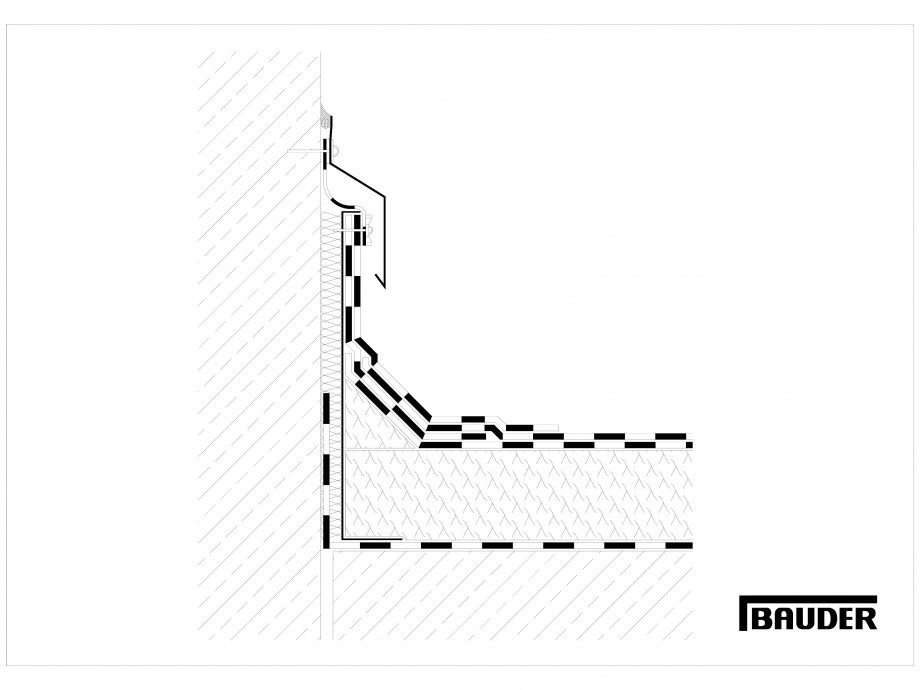 Pagina 1-CAD-DWG Termoizolatie din spuma poliuretanica - Racord la perete 3 BAUDER Detaliu de montaj 
