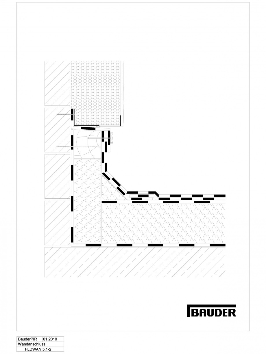 Pagina 1-CAD-DWG Termoizolatie din spuma poliuretanica - Racord la perete termoizolant BAUDER Detaliu de...