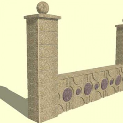 Prefabet Gard spalat Arabic - Garduri modulare din beton pentru curte si gradina Prefabet