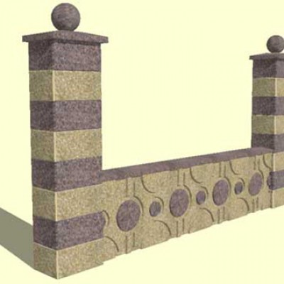 Prefabet Gard spalat Arabic - Garduri modulare din beton pentru curte si gradina Prefabet
