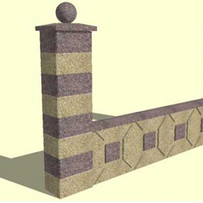 Prefabet Gard spalat Cruce - Garduri modulare din beton pentru curte si gradina Prefabet