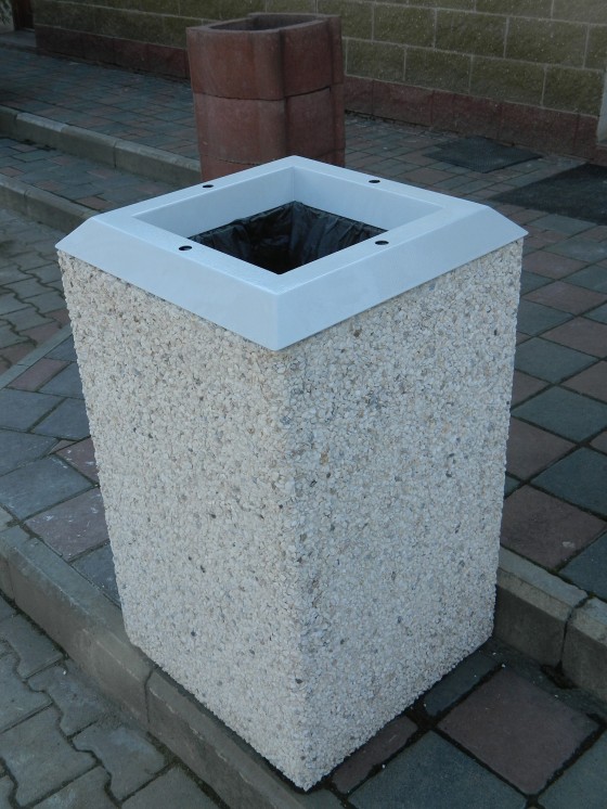 Prefabet Cos de gunoi din beton - Mobilier urban din beton si piatra spalata Prefabet
