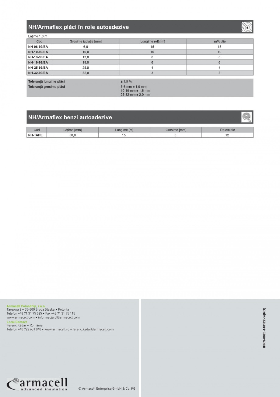 Pagina 4-Termoizolatie elastomerica ecologica ARMACELL Armaflex NH Fisa tehnica Romana lasa nr.
4924
...