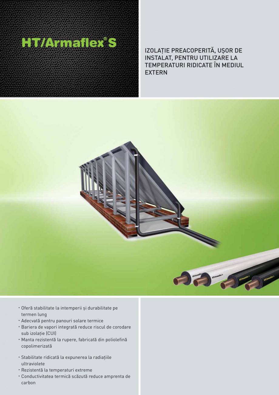 Pagina 1-Izolatie elastomerica flexibila rezistenta la temperaturi ridicate ARMACELL Armaflex HT S Fisa...