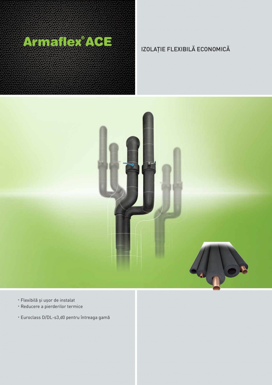 Pagina 1-Izolatie pentru instalatii de aer conditionat ARMACELL Armaflex ACE Fisa tehnica Romana IZOLAŢIE...