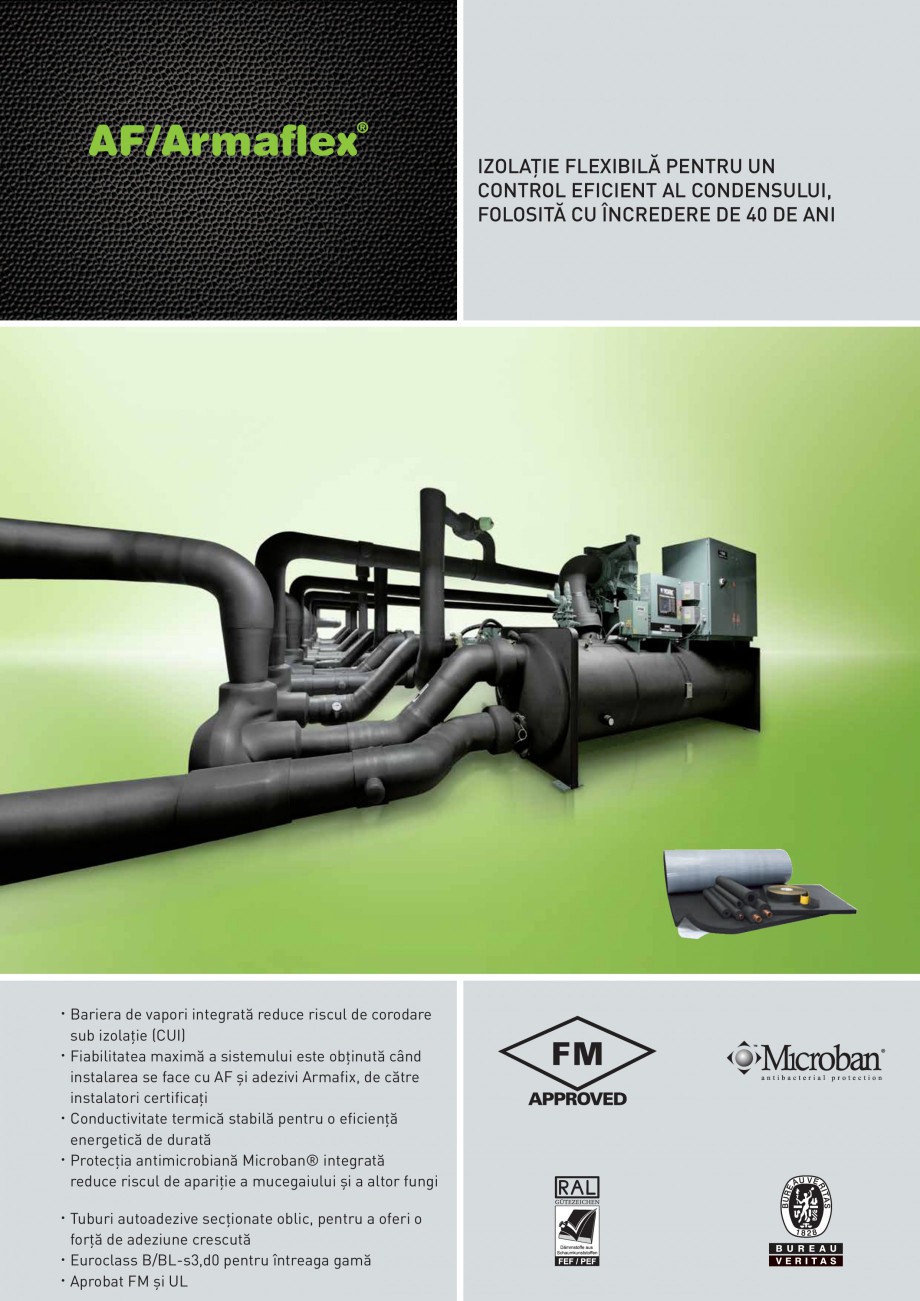 Pagina 1-Termoizolatie din cauciuc elastomeric anticondens ARMACELL Armaflex AF Fisa tehnica Romana IZOLAŢIE...