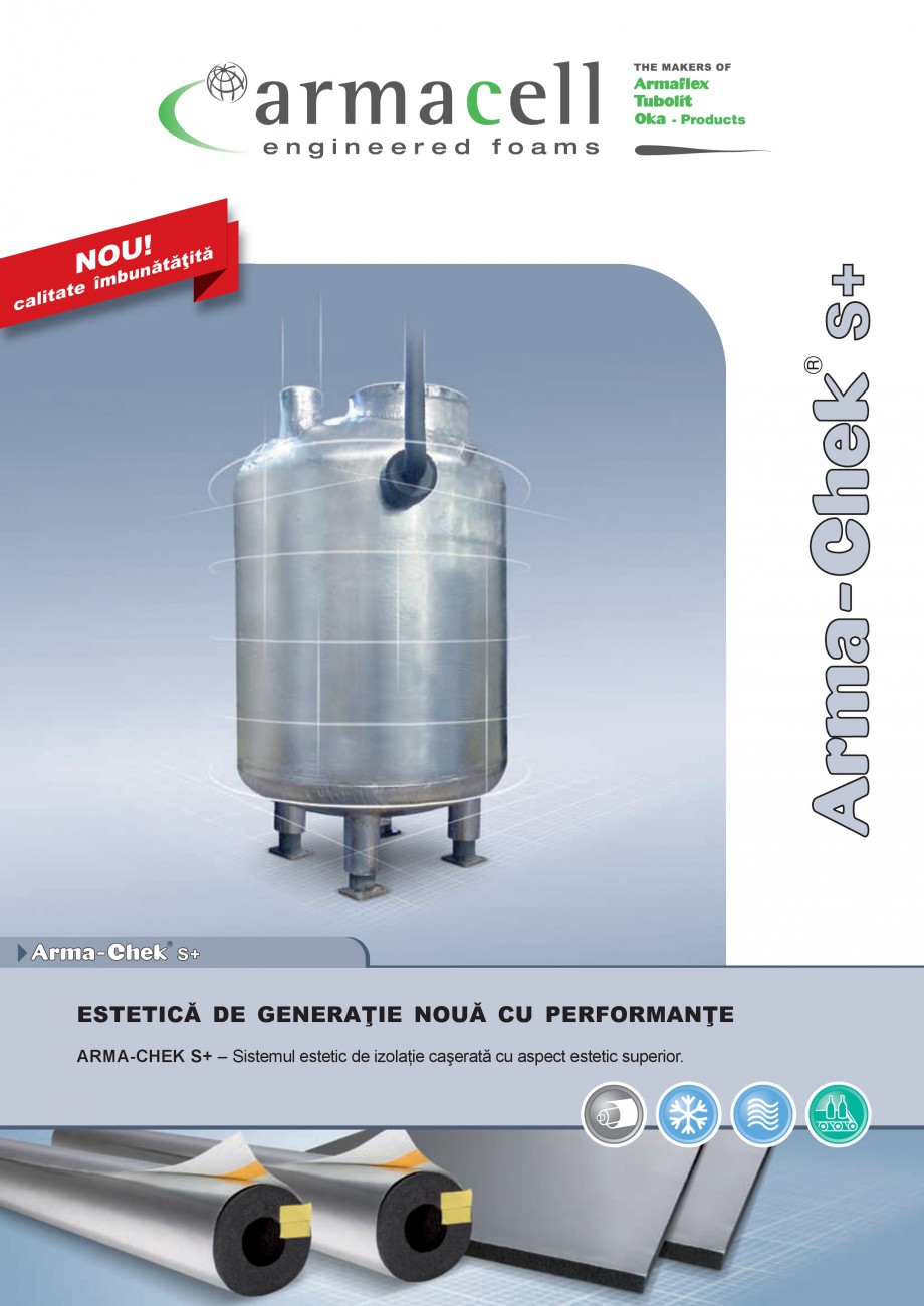 Pagina 1-Izolatie din elastomer cu aluminiu ARMACELL Arma-Check S+ Fisa tehnica Romana U!
NObunåtå†itå

...