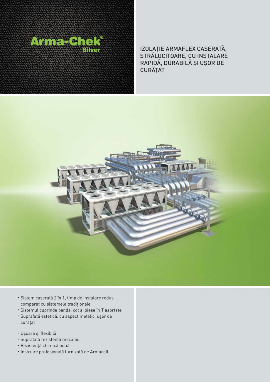 Pagina 1-Izolatie din elastomer cu protectie din metal ARMACELL Arma-Check Silver Fisa tehnica Romana...