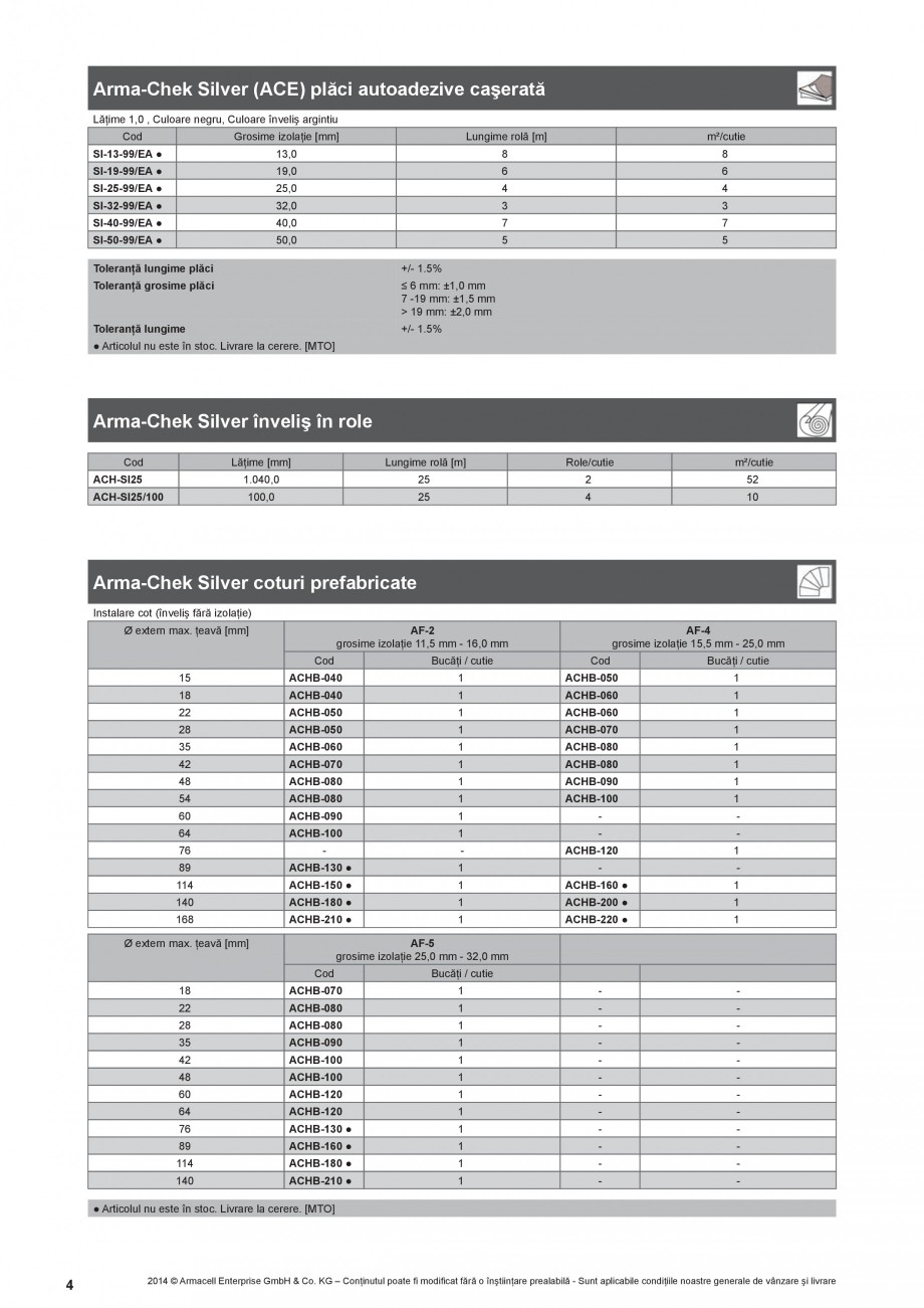 Pagina 4-Izolatie din elastomer cu protectie din metal ARMACELL Arma-Check Silver Fisa tehnica Romana  sunt...