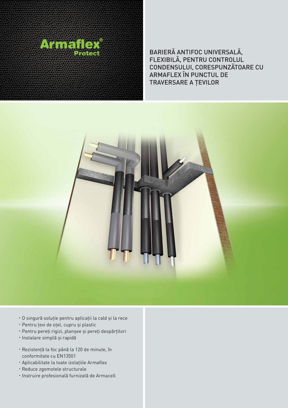 Pagina 1-Izolatie ignifuga flexibila din spuma elastomerica ARMACELL Armaflex Protect  Fisa tehnica Romana...