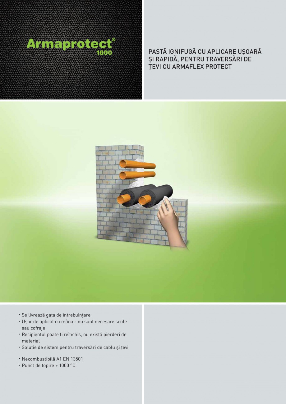 Pagina 1-Pasta ignifuga rezistenta la temperaturi inalte ARMACELL Armaprotect 1000  Fisa tehnica Romana...