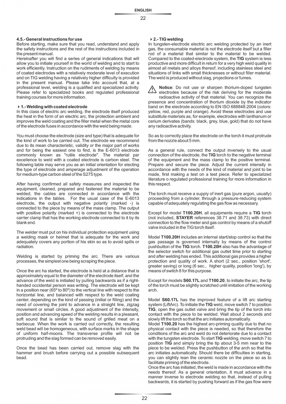 Pagina 26-Aparate de sudura tip invertor STAYER WELDING 0-100 A, 0-130 A, 0-150 A, 0-160 A, 0-180 A, Masca...