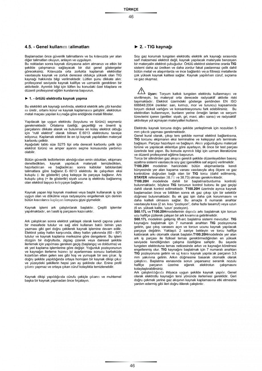 Pagina 50-Aparate de sudura tip invertor STAYER WELDING 0-100 A, 0-130 A, 0-150 A, 0-160 A, 0-180 A, Masca...