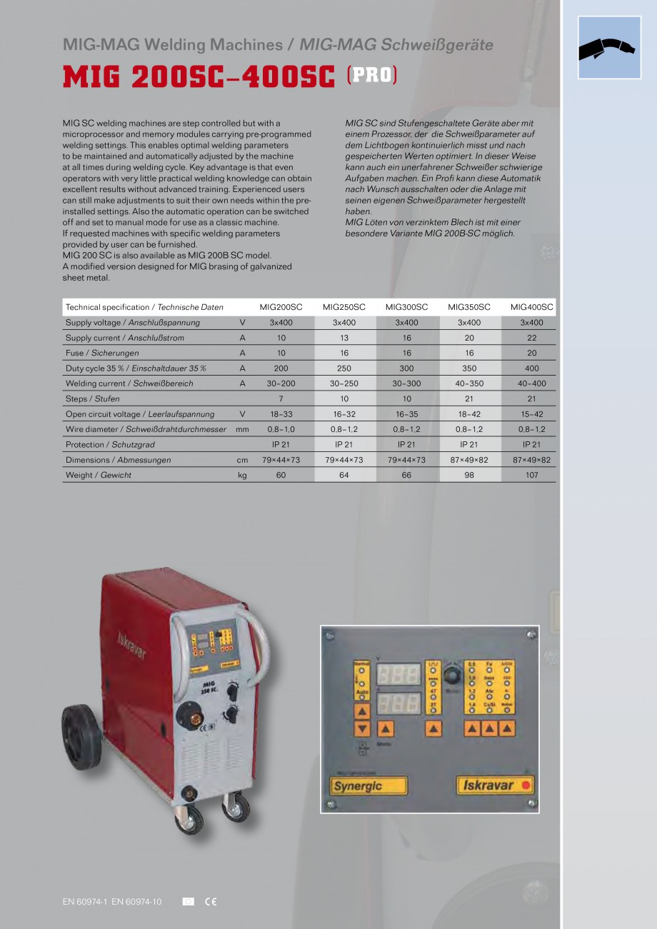 Pagina 11-Aparate de sudura MIG Iskra VARJENJE MIG 150, MIG 170, MIG 200 B, MIG 200, MIG 210 L Catalog,...