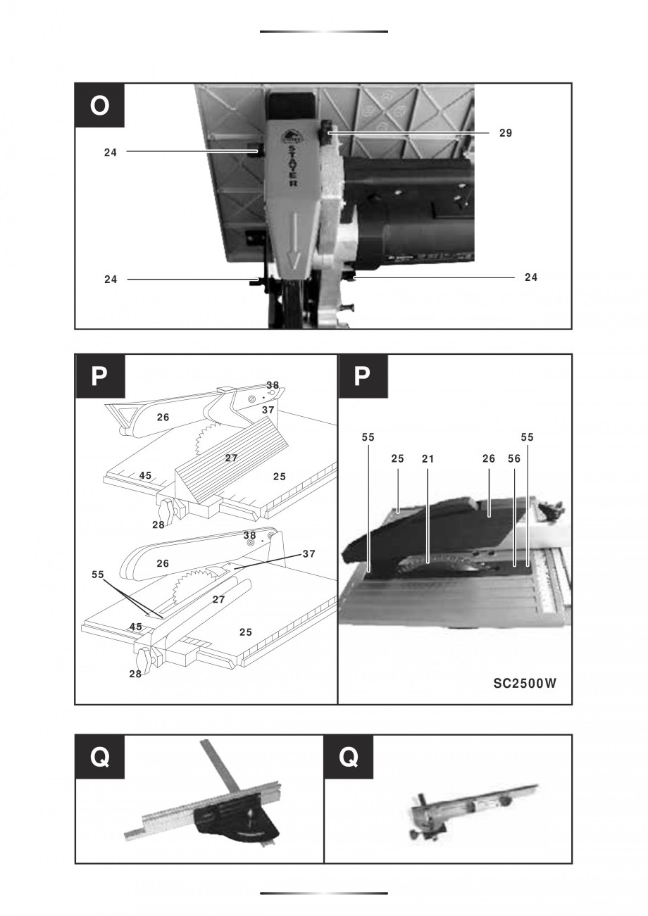 Pagina 9-Fierastraie circulare cu masa - Manual STAYER SC 265 W Instructiuni montaj, utilizare Spaniola,...