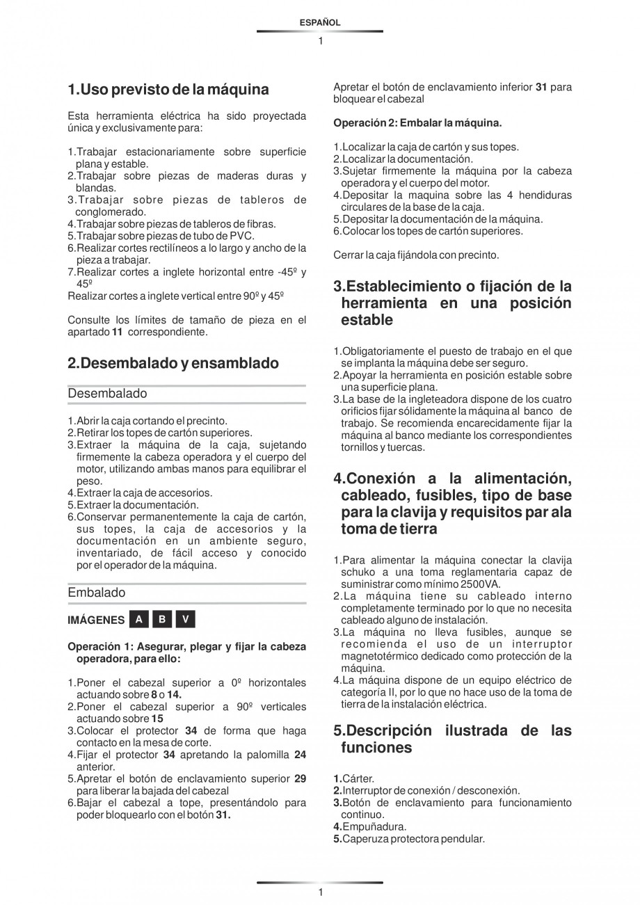Pagina 12-Fierastraie circulare cu masa - Manual STAYER SC 265 W Instructiuni montaj, utilizare Spaniola,...