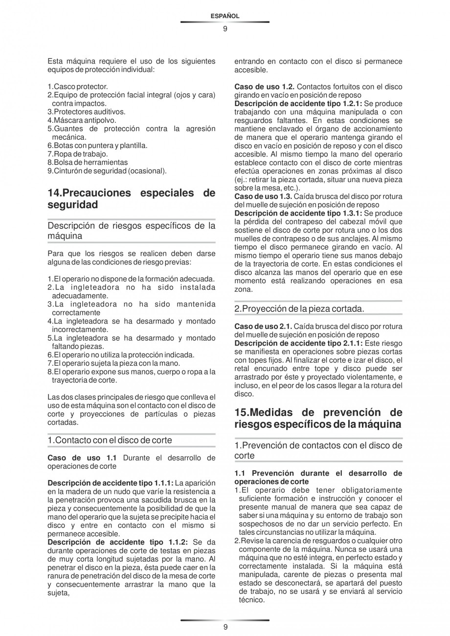 Pagina 20-Fierastraie circulare cu masa - Manual STAYER SC 265 W Instructiuni montaj, utilizare Spaniola,...