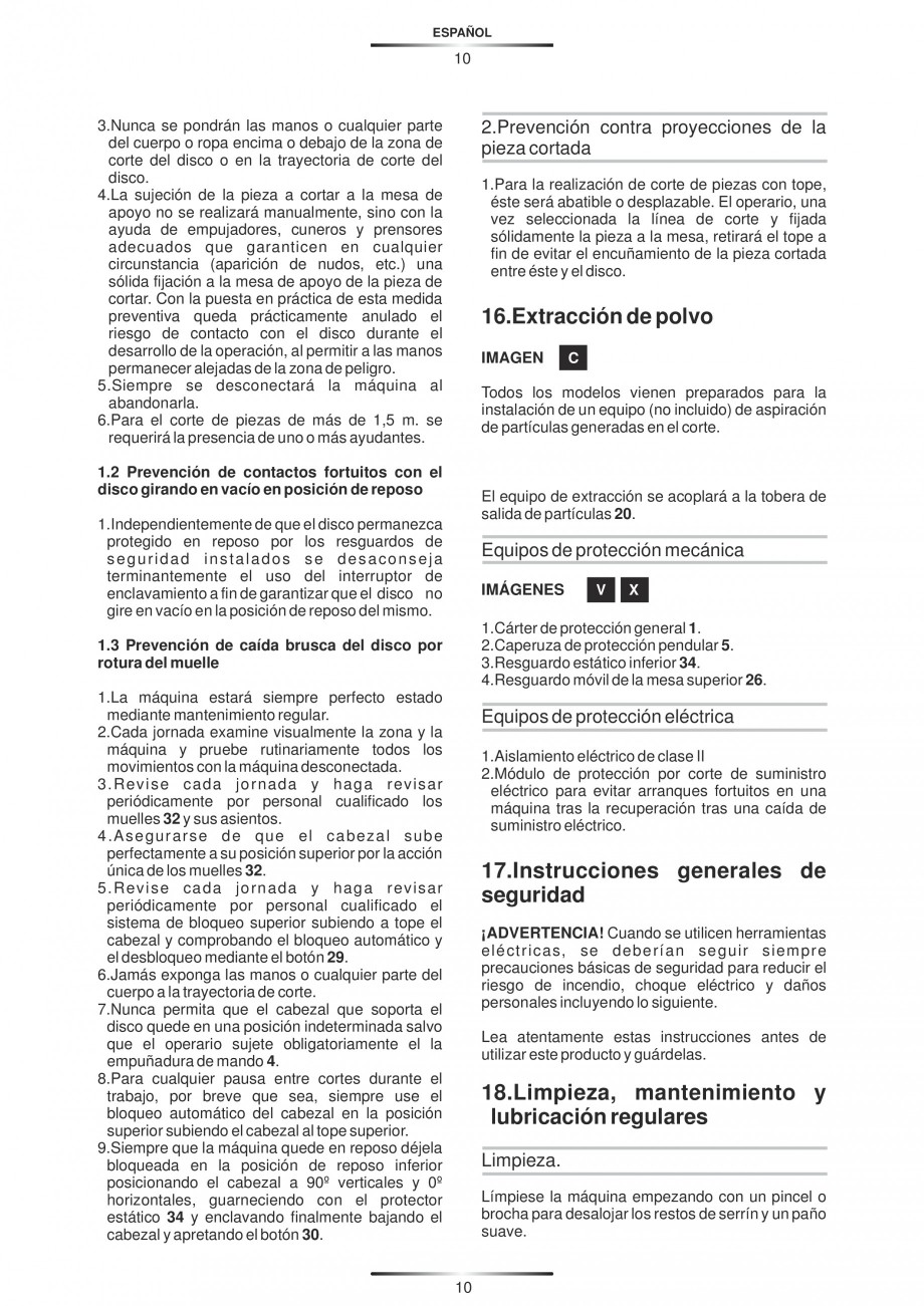 Pagina 21-Fierastraie circulare cu masa - Manual STAYER SC 265 W Instructiuni montaj, utilizare Spaniola,...