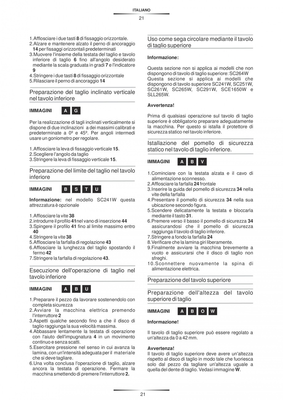 Pagina 32-Fierastraie circulare cu masa - Manual STAYER SC 265 W Instructiuni montaj, utilizare Spaniola,...