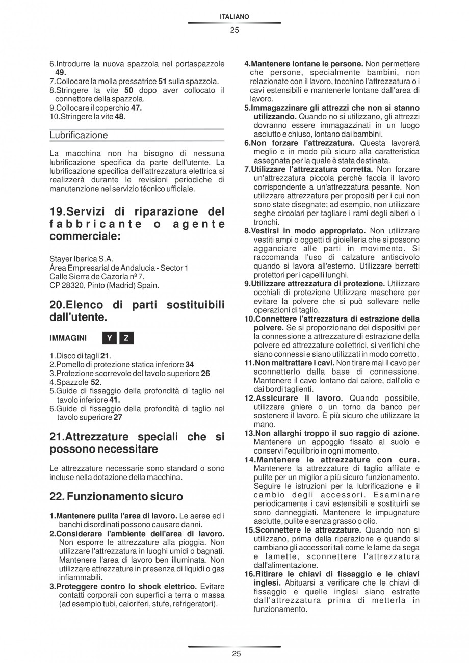 Pagina 36-Fierastraie circulare cu masa - Manual STAYER SC 265 W Instructiuni montaj, utilizare Spaniola,...